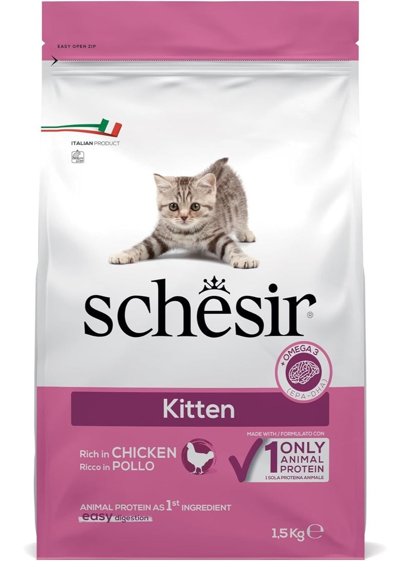 Schesir Dry food for kittens with a single protein source Kitten Rich in Chicken 1.5kg - Image 1