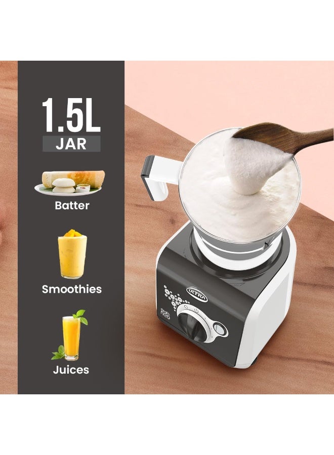 ULTRA Stealth neo MixerGrinder,750W,AISI304 Food Grade SS Jars &Blades,Serrated Stainless Steel Blades,Lesser noise,ABS Body,3Jars Small (0.5L),Medium (0.8L), Large(1.5L), 5Year Motor Warranty - Image 3