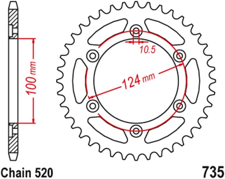 QASULER 520 Motorcycle Rear Sprocket for Ducati - Image 2