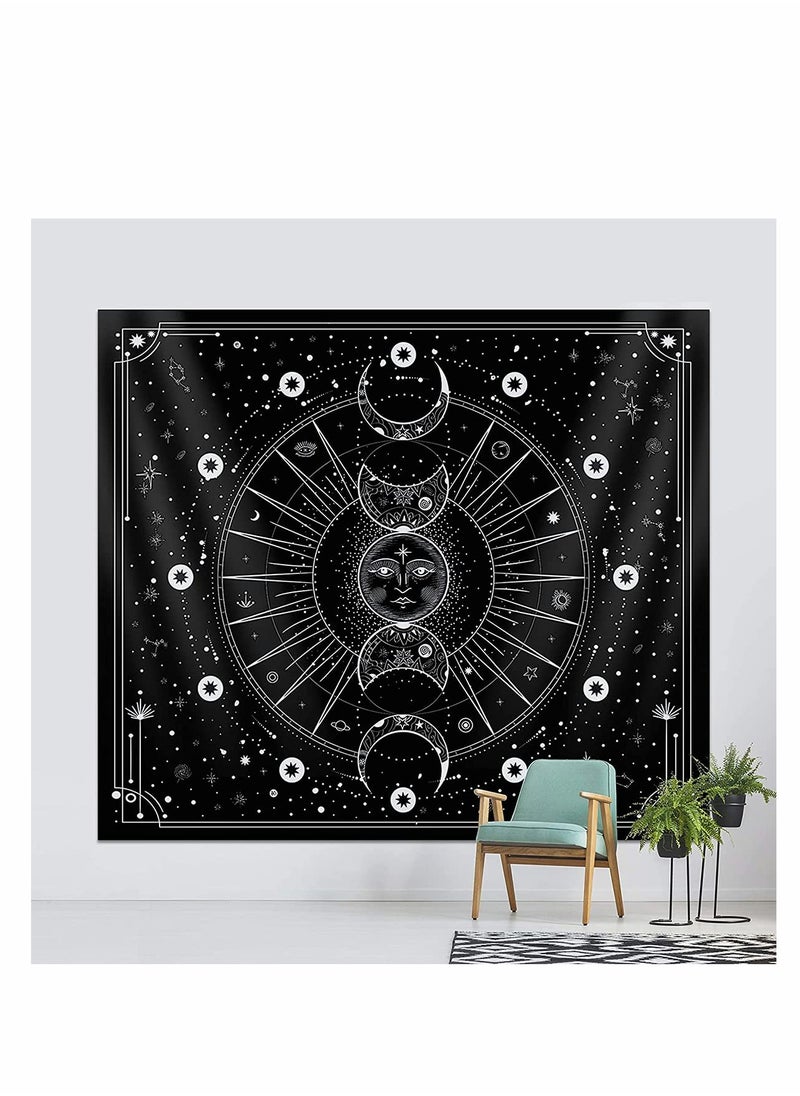 Generic Sun Moon Tapestry Wall Hanging Stars Space Psychedelic Black and White Wall Tapestry for Bedroom Aesthetic Home Wall Décor  - Image 5