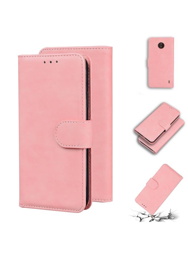 S-TOP Case For Nokia C20 / C10 Skin Feel Pure Color Flip Leather Phone Case - Image 1