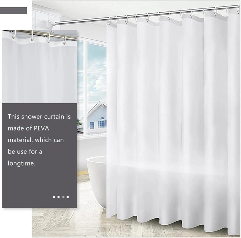 GALPADA Waterproof Shower Curtain Bathroom Curtain 180x180cm White Peva Partition Liner for Indoor Use - Image 3