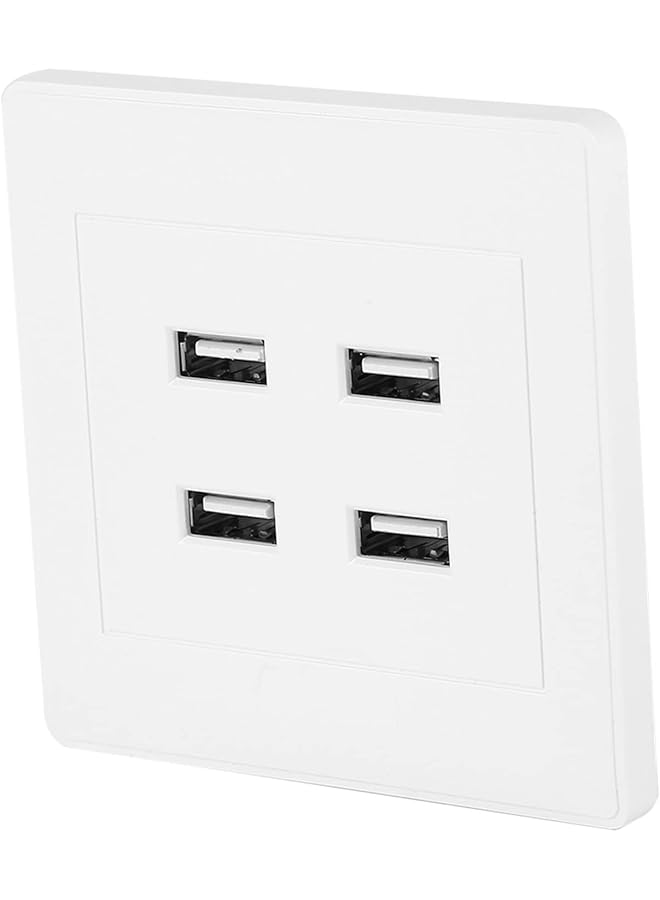 promass 4 USB Ports USB Wall Mounted Socket, Wall Mounted DC 5V Coltage&Over- USB Outlet, Office for Home Hotel Public Places - Image 1