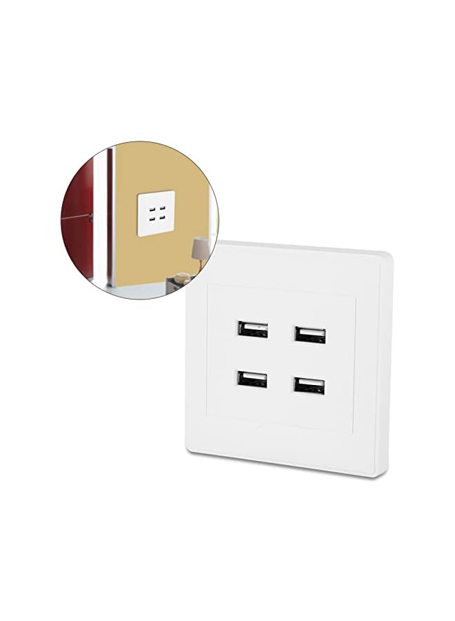 promass 4 USB Ports USB Wall Mounted Socket, Wall Mounted DC 5V Coltage&Over- USB Outlet, Office for Home Hotel Public Places - Image 4
