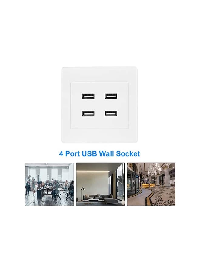 promass 4 USB Ports USB Wall Mounted Socket, Wall Mounted DC 5V Coltage&Over- USB Outlet, Office for Home Hotel Public Places - Image 3