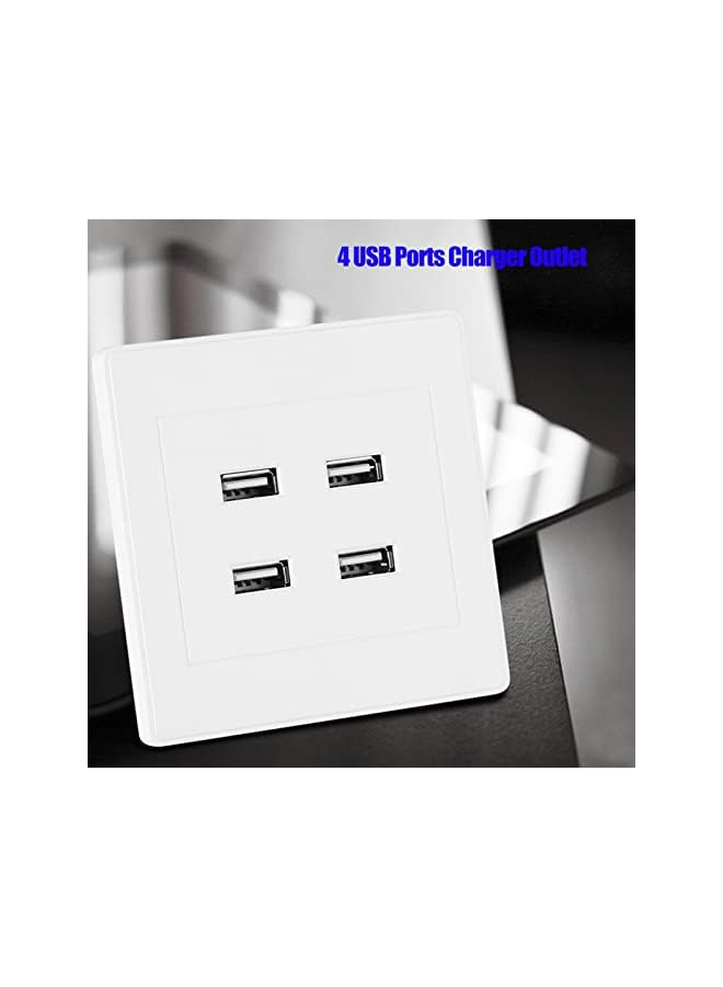 promass 4 USB Ports USB Wall Mounted Socket, Wall Mounted DC 5V Coltage&Over- USB Outlet, Office for Home Hotel Public Places - Image 2