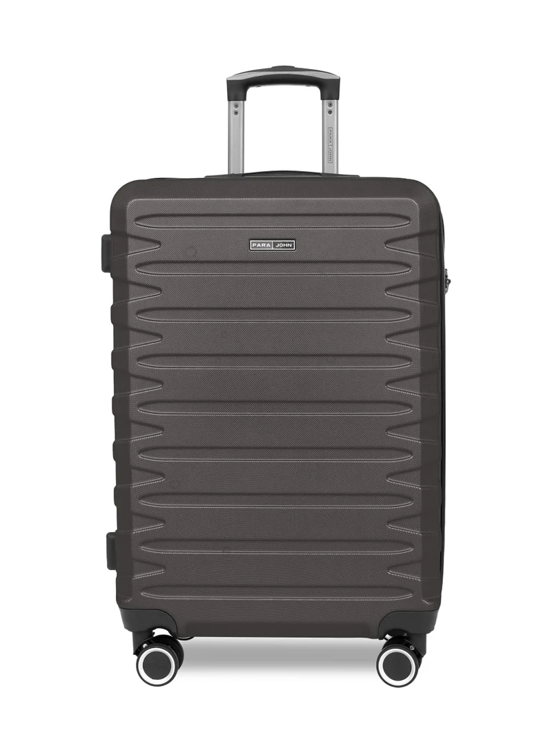 PARAJOHN AeroShield Lightweight ABS Hard Side 8 Wheels Spinner Luggage checked in Trolley Bag with Lock 24 Inch - Dark Grey