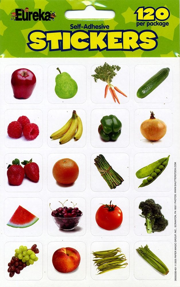 Eureka Fruits and Vegetables Photos Stickers - Image 2