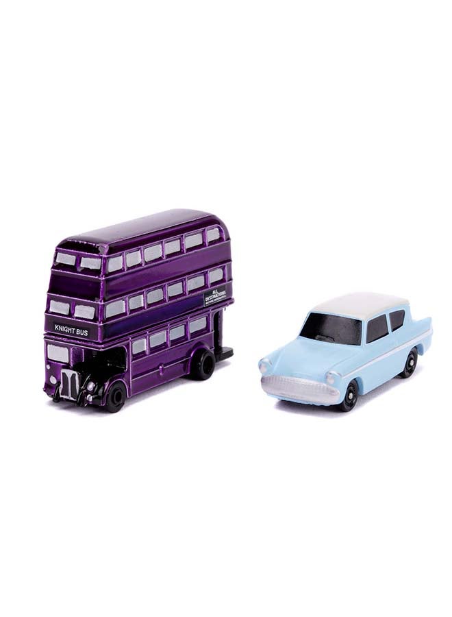 Jada Harry Potter 1.65" 2-Pack Nano Hollywood Rides, 2 Die-Cast Mini Vehicles, 1959 Ford Anglia and Knight Bus, Officially Licensed Wizarding World Collectible Cars, Ages 3+ - Image 3