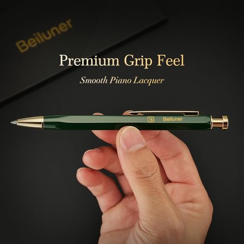BEILUNER 312 Metal Gel Pen 0.5mm, Hexagonal Design, Green Piano Lacquer with 24K Gold Plated Accents, Includes One Refill, Professional Gel Pen Gift Box Set - Image 5