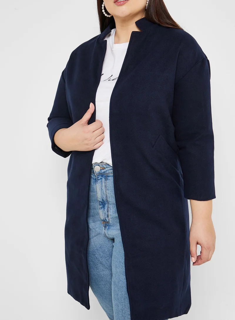 Ella Plus Open Front Coat