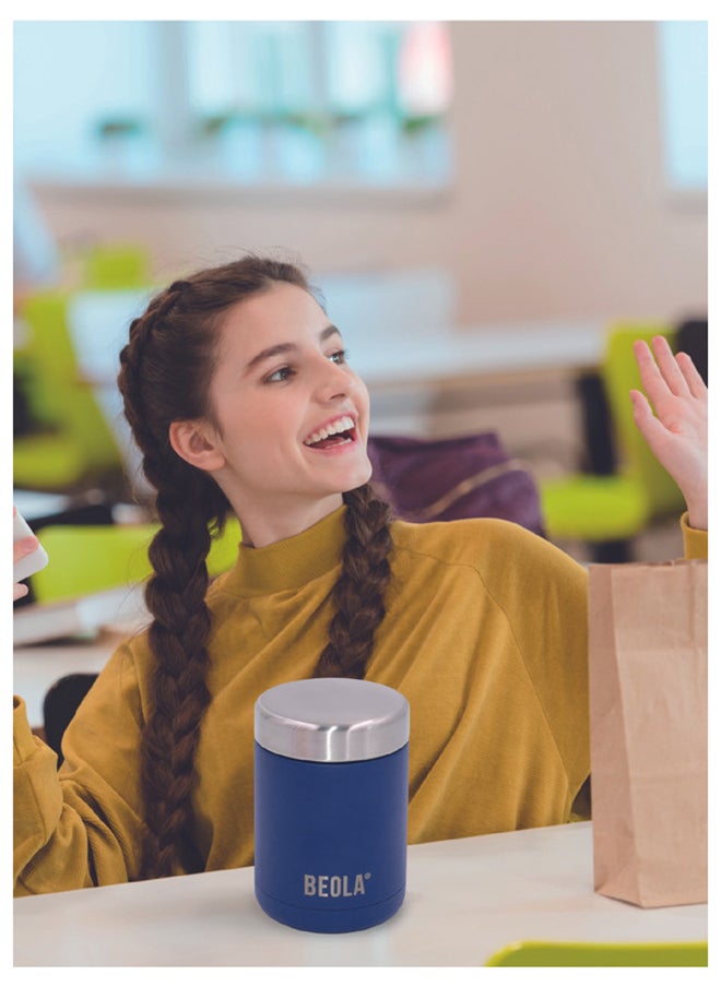 BEOLA 450ml Food Jar Lunch Box Thermos Stainless Steel Double Wall Insulated Travel Food Flask for Kids and Adults, 15oz (Marine Blue)  - Image 4