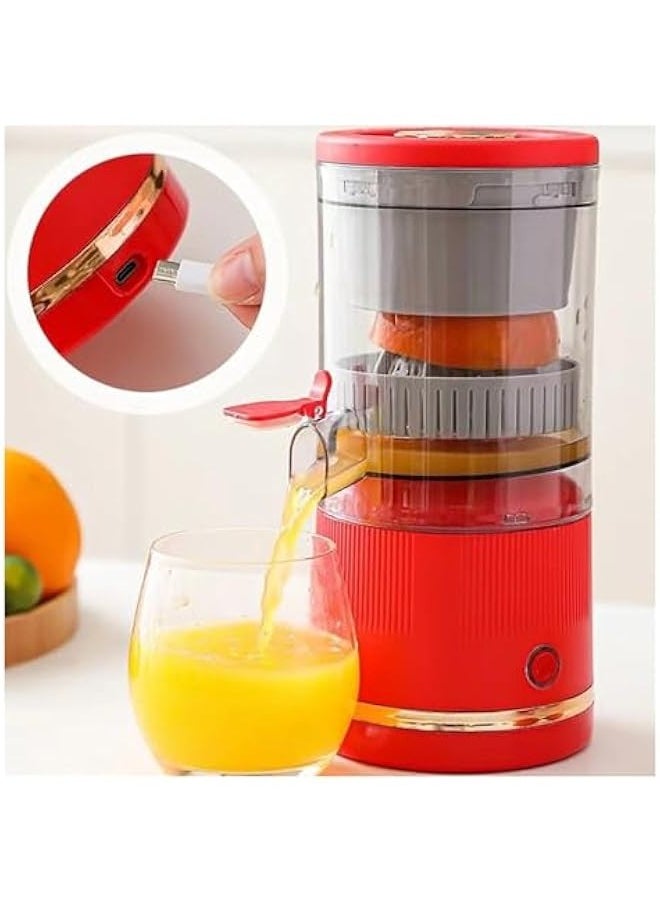 Generic - Automatic Separation Juicer Machine, Rechargeable Pure Juicers for Vegetables and Fruits With USB Cable, Easy to Clean Portable Electric Juicer for Oranges and Lemons, Citrus, Grapefruit (Red, 3.7V) - Image 1