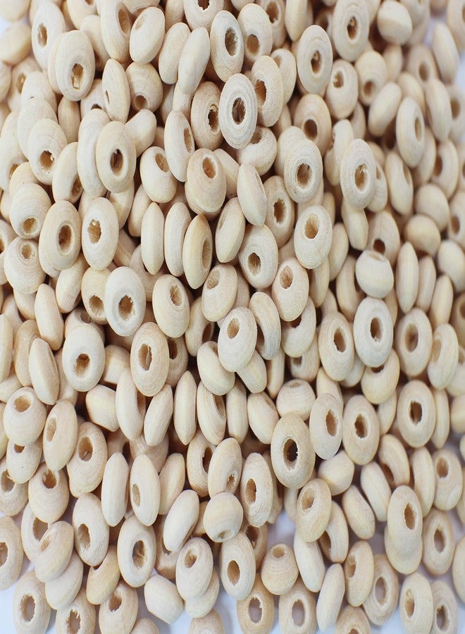 PAMIR TONG Abacus Wood Disc Beads 6mm 1000pcs Natural Flat Unfinished Round Saucer Beads Rondelle Loose Spacer Beads Large Hole Wooden Beads for DIY Craft-Bracelet-Keychain-Jewelry Making - Image 1