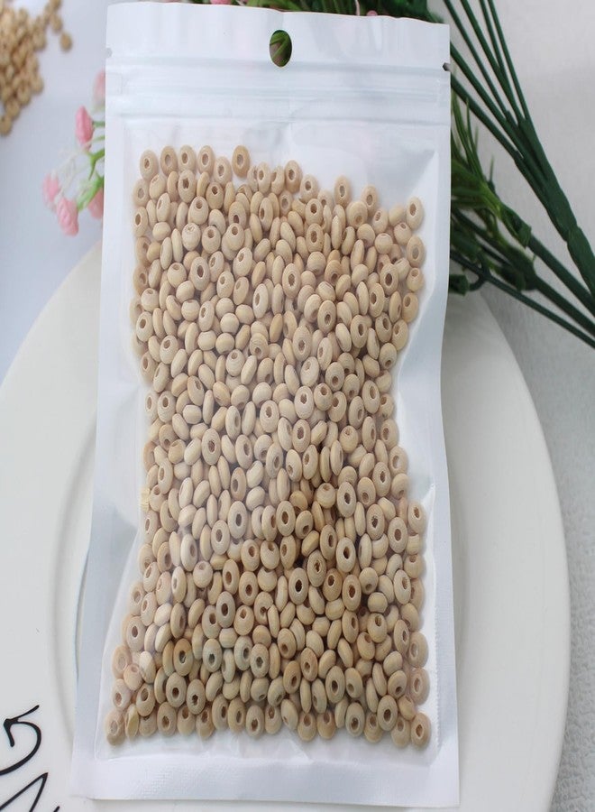 PAMIR TONG Abacus Wood Disc Beads 6mm 1000pcs Natural Flat Unfinished Round Saucer Beads Rondelle Loose Spacer Beads Large Hole Wooden Beads for DIY Craft-Bracelet-Keychain-Jewelry Making - Image 5