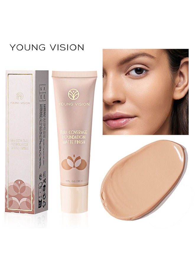 يونج فيجن التغطية الكاملة لمؤسسة الملابس الطويلة ، زخرفة التنظيف ، مكياج الأساس السائل غير المقاوم للماء - Image 1