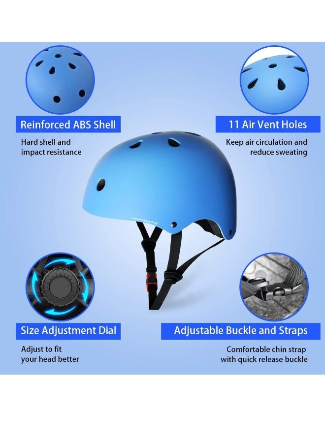 Generic - Kids Helmet Age 3 Toddlers Bike Helmet CE Certified Kids Skateboard Helmet for 3 13 Years Boys Girls Adjustable Helmet for BMX Cycling Bicycle Roller Scooter Skateboard Inline SkatingBLUE - Image 1