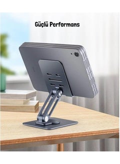 Cosmostech Phone and Tablet Holder 360° Rotating, Foldable Metal Aluminum Desktop Stand  - Image 2