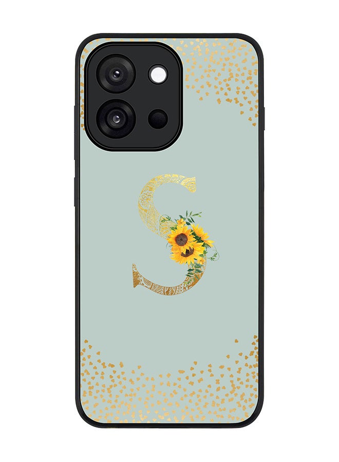 Stylizedd For OnePlus 13s / 13T Case,Slim fit Camera Protection, Shockproof Thin Phone cover  - Custom Floral Monogram - S  (Light Grey )