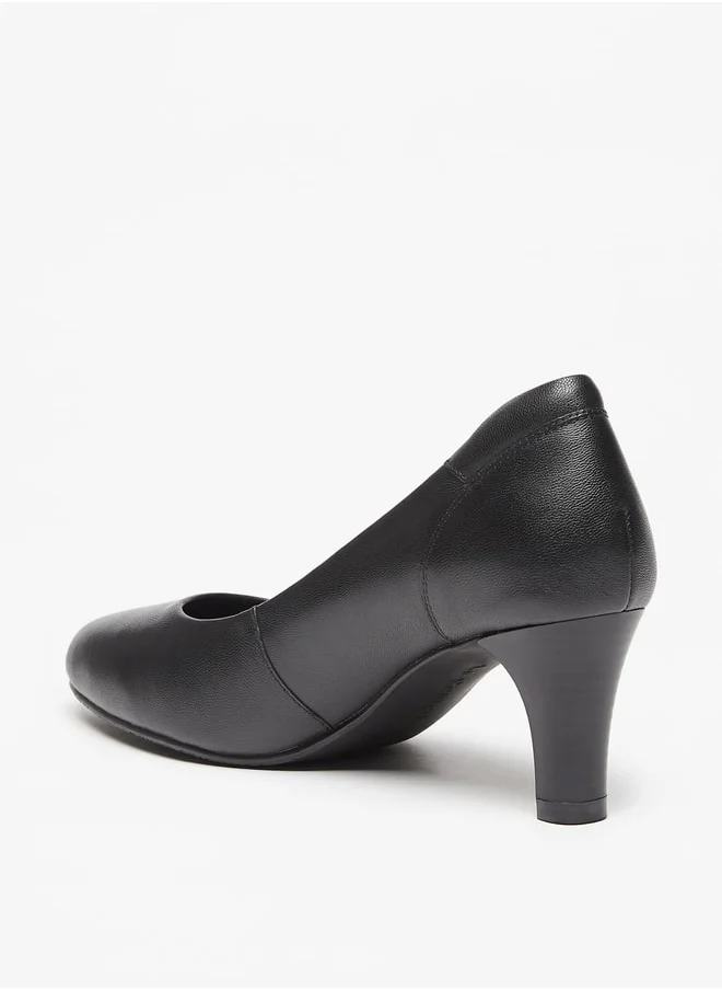 Le Confort Solid Pointed Toe Pumps with Block Heels