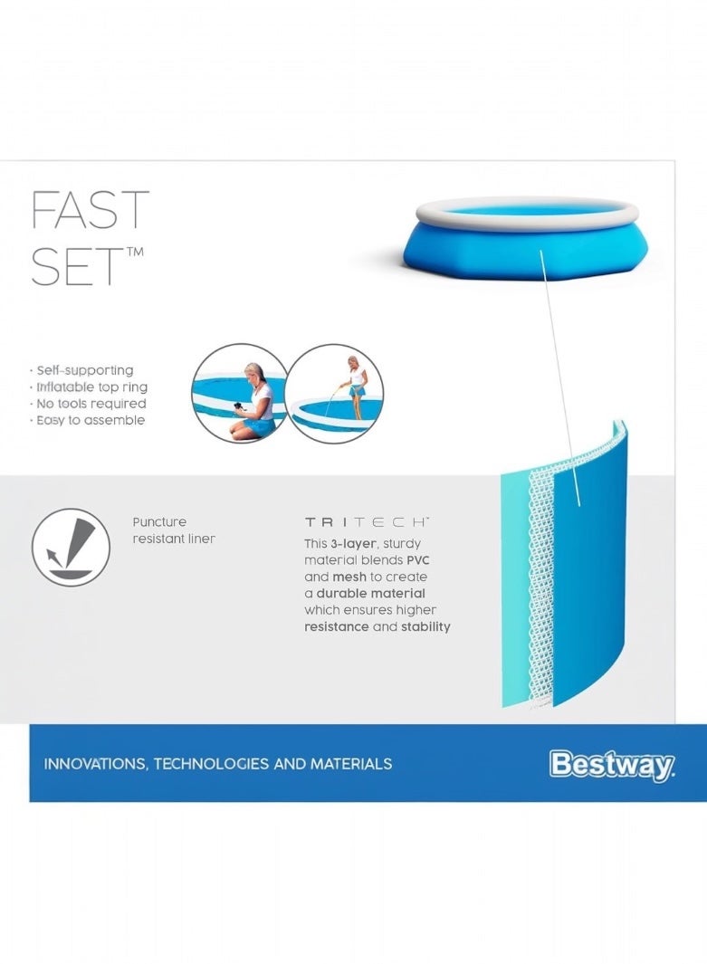 Bestway Fast Set Inflatable Pool With Water Filter - Easy to Set Up and Perfect for Summer, 10ft x 30in (3.05m x 76cm) - Image 4