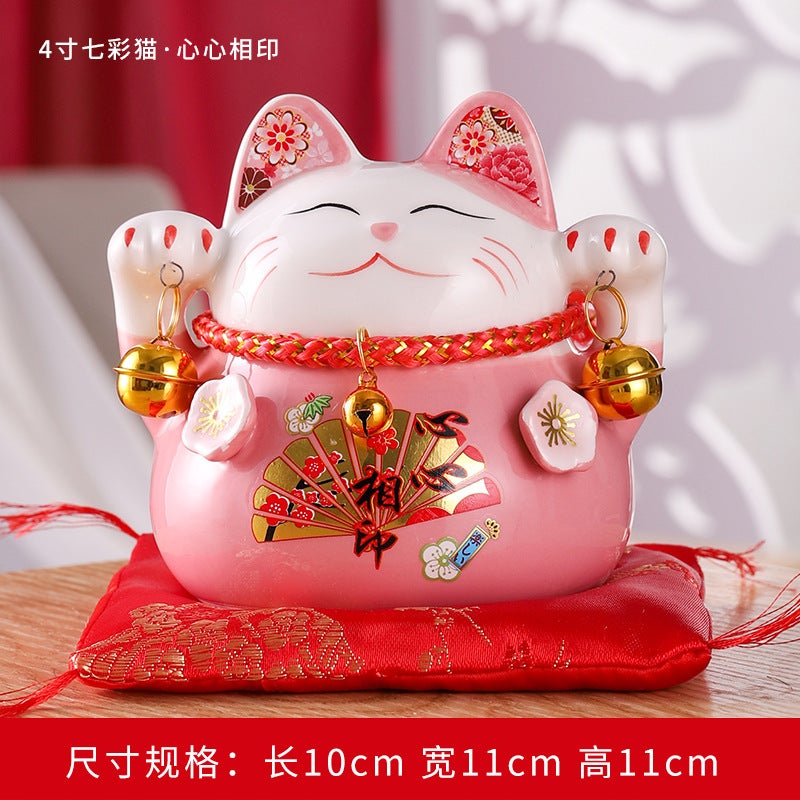 Lucky Cat Large Ornaments Piggy Bank Shop Opening Giving Home Ornaments Creative Gifts Ceramic Craft Gifts - Image 4