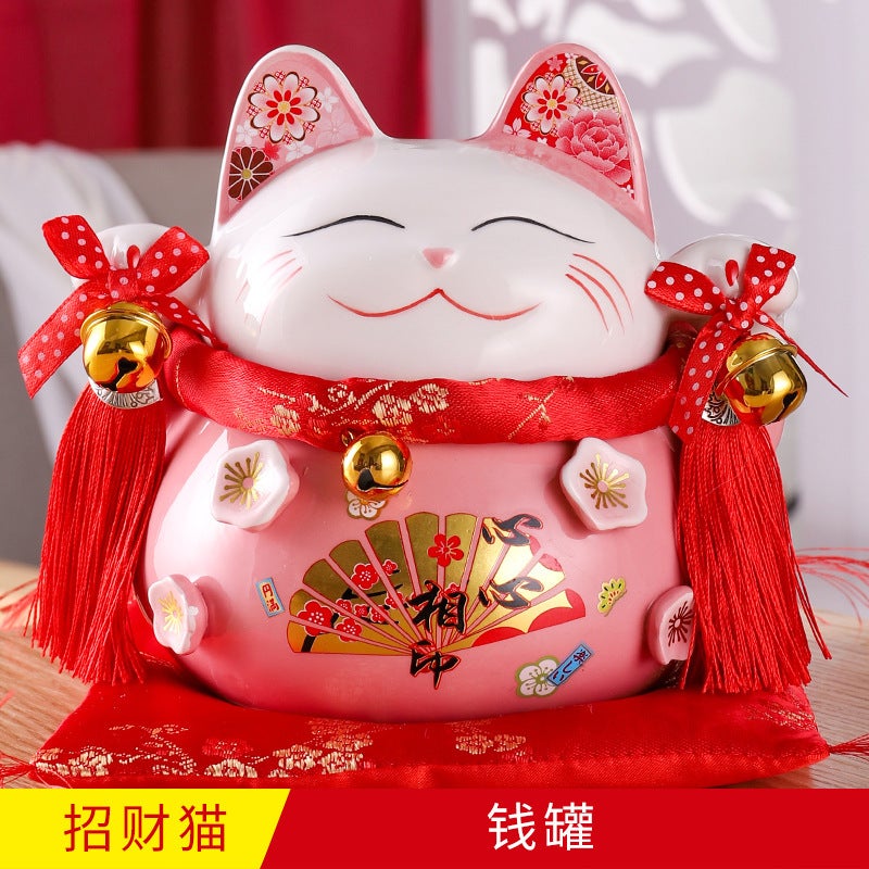 Lucky Cat Large Ornaments Piggy Bank Shop Opening Giving Home Ornaments Creative Gifts Ceramic Craft Gifts - Image 3