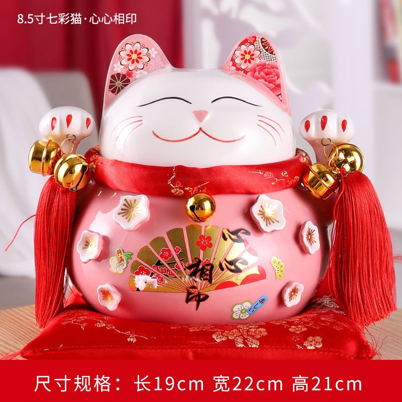 Lucky Cat Large Ornaments Piggy Bank Shop Opening Giving Home Ornaments Creative Gifts Ceramic Craft Gifts - Image 5
