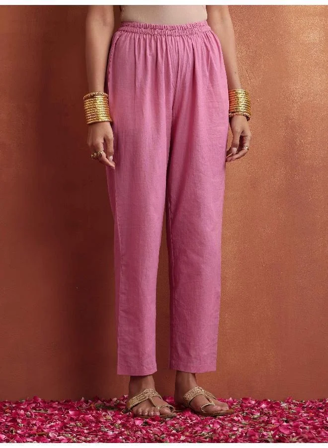 trueBrowns Pink Geometric Print Kurta Co-ord Set