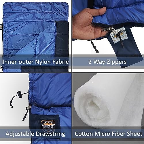 RhinoKraft Camping Sleeping Bag - 3 Season Warm & Cool Weather - Summer, Spring, Winter, Lightweight, for Adults & Kids - Camping Gear Equipment, Traveling and Outdoors - Image 3