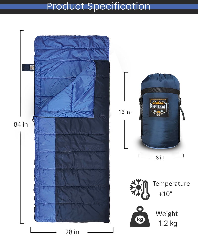 RhinoKraft Camping Sleeping Bag - 3 Season Warm & Cool Weather - Summer, Spring, Winter, Lightweight, for Adults & Kids - Camping Gear Equipment, Traveling and Outdoors - Image 2
