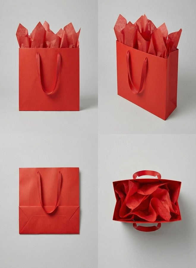 JUNESHE XL Large Red Gift Bags Set of 3, 15.7 inch Paper Bag with Handles Matching Card Envelop Sticker Tissue Paper for Party Shopping Birthday Wedding Anniversary - Image 5