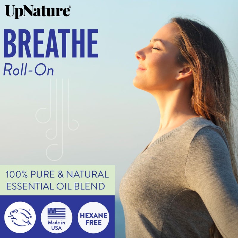 UpNature Breathe Essential Oil Roll On Blend â€“ Natural Breathing Support - Premium Quality Essential Oils for Skin - Pure Blend of Peppermint, Tea Tree & Eucalyptus Oil - Image 2