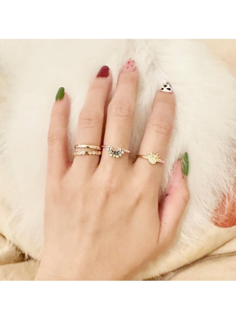 Barakah Adjustable Sun and Moon Stackable Ring Set for Women, Perfect Celestial Jewelry Gift for Best Friends and Teen Girls - Image 5