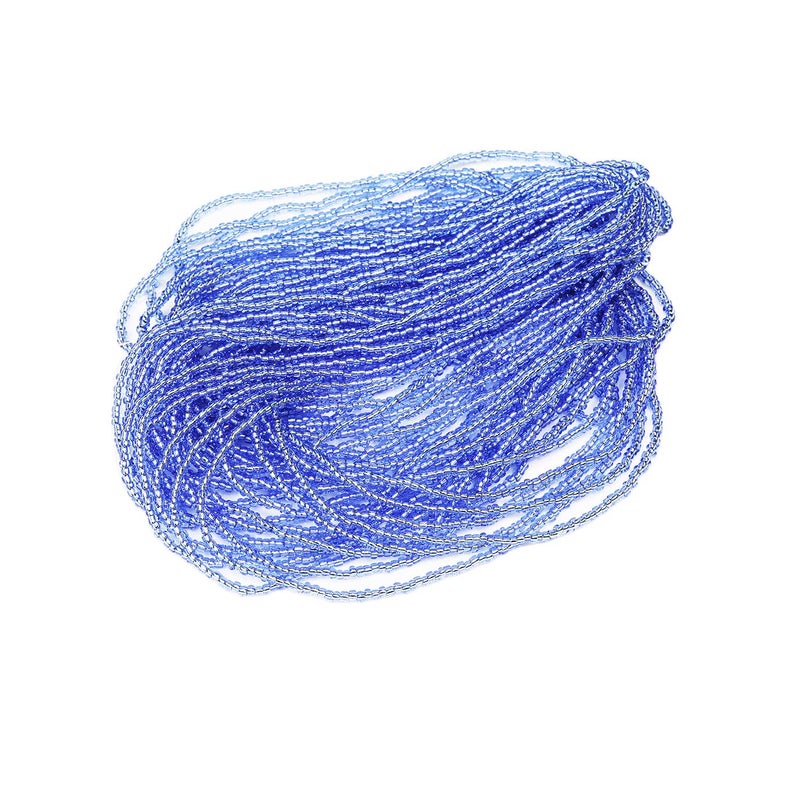 BALABEAD Size 110 Blue Sliver Lined Seed Beads Hank 1 Hank 3 Meters Total 3 String Hanks About 6000pcs 9 Meters String Seed Beads Strand HanksBlue Silver Lined