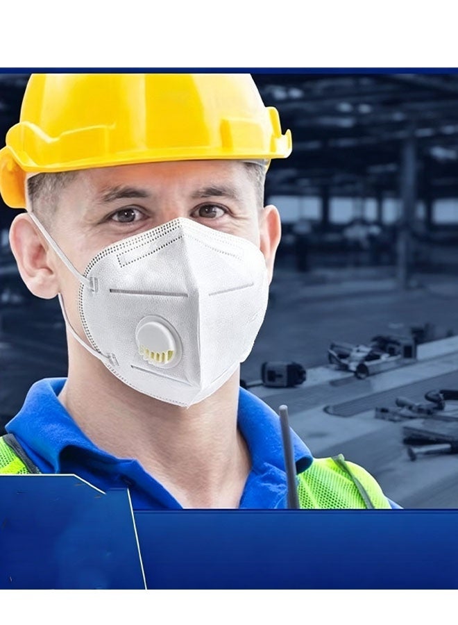 Happy D Dustproof mask, 30-pack KN95 valve mask - 8-layer protection, adjustable head strap & sponge strip for a second seal, comfortable fit (30-pack) - Image 2