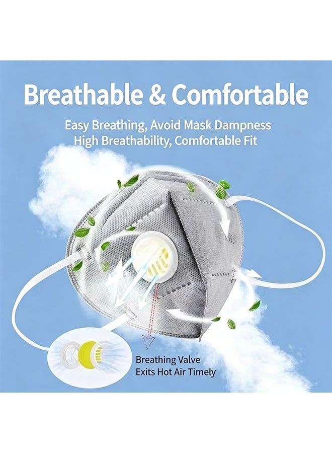 Happy D Dustproof mask, 30-pack KN95 valve mask - 8-layer protection, adjustable head strap & sponge strip for a second seal, comfortable fit (30-pack) - Image 3