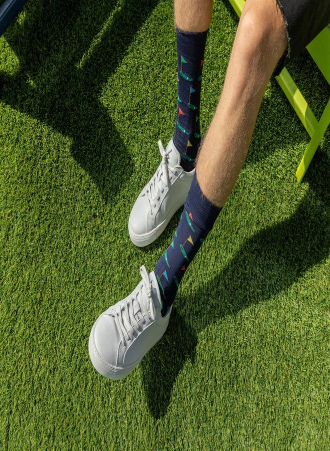 Hot Sox Men's Sports and Outdoors Series Novelty Casual Fashion Socks, Golf (Navy), Shoe Size: 10-13 - Image 3