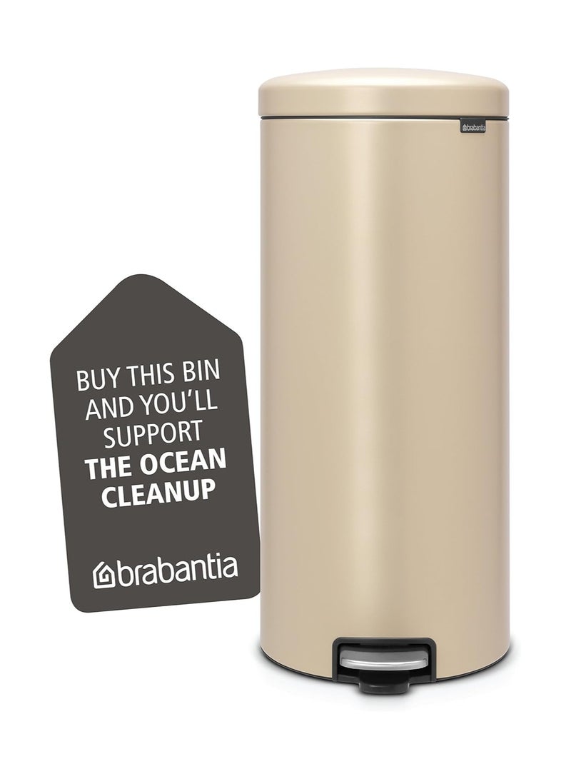 Brabantia  Mineral Finish newIcon Step Trash Can, Gold Beach, 30L Bin - Image 2