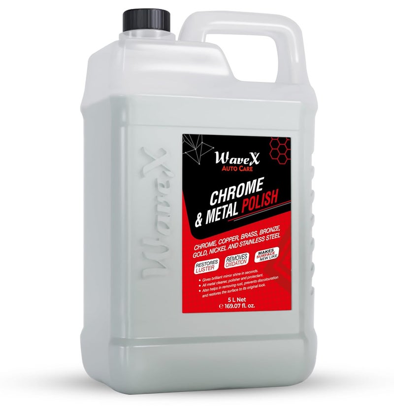 WAVEX مُنظف المعادن وافيكس 5 كجم للكروم والنحاس والنحاس الأصفر والبرونز والذهب والنيكل والفولاذ المقاوم للصدأ. منظف معدني شامل، مزيل للصدأ. مُلمع وواقٍ. يزيل الأكسدة والتغير في اللون. - Image 1