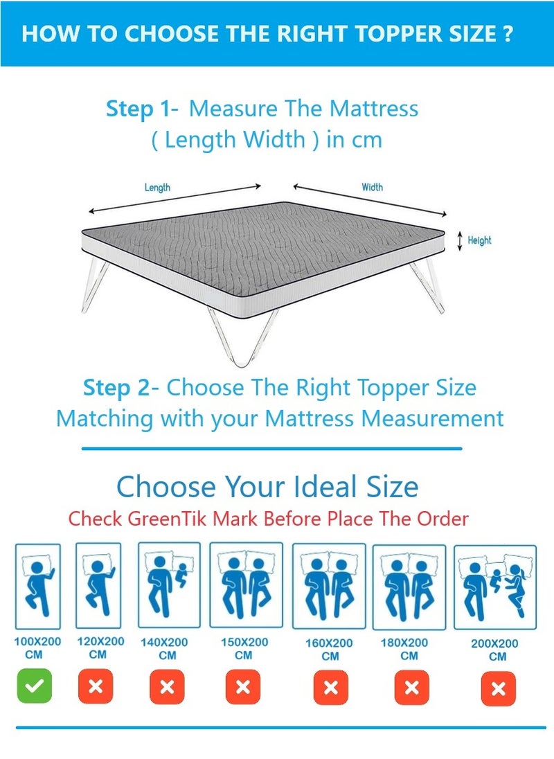 Blueberry Top Quality Box Stiched Cotton Mattress Topper With 4 Corner Elastic 10cm Thickness 100x200cm - Image 4