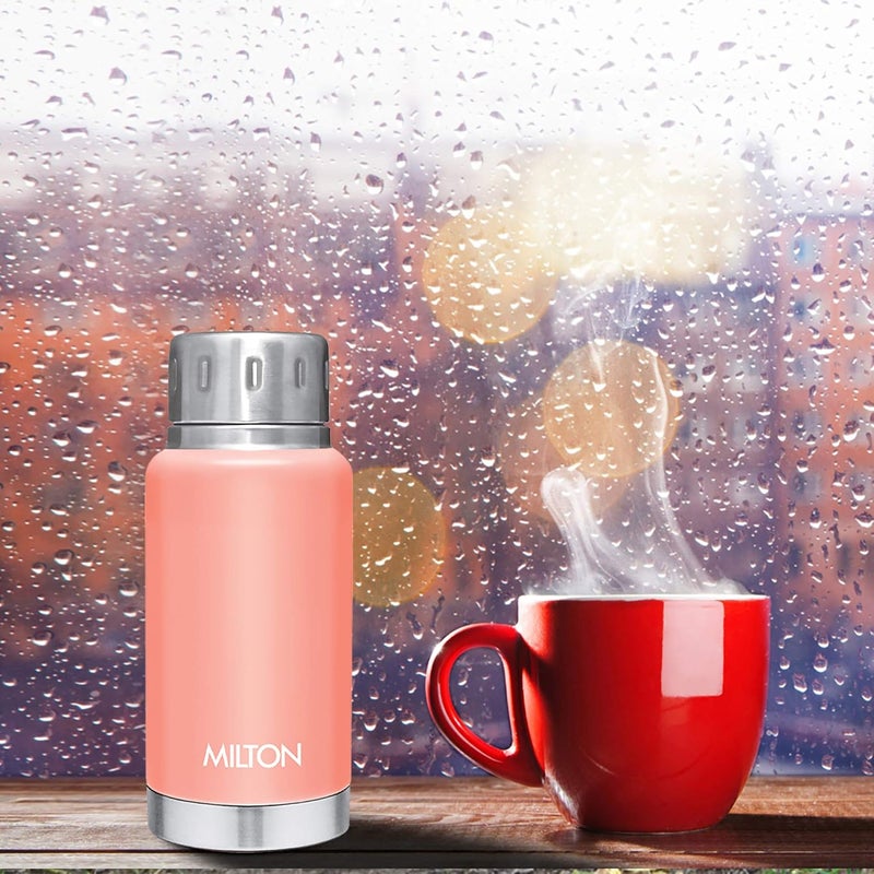 Milton Milton Elfin 160 Thermosteel Bottle, 160 ml Water Bottles, 24 Hours Hot and Cold, Easy to Carry, Easy Grip, Rust Proof, Tea, Coffee, Office, Travel Bottle, Peach - Image 2