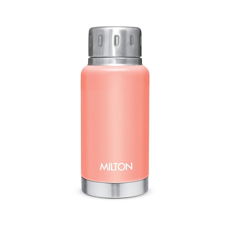 Milton Milton Elfin 160 Thermosteel Bottle, 160 ml Water Bottles, 24 Hours Hot and Cold, Easy to Carry, Easy Grip, Rust Proof, Tea, Coffee, Office, Travel Bottle, Peach - Image 1