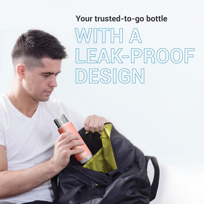 Milton Milton Elfin 160 Thermosteel Bottle, 160 ml Water Bottles, 24 Hours Hot and Cold, Easy to Carry, Easy Grip, Rust Proof, Tea, Coffee, Office, Travel Bottle, Peach - Image 5
