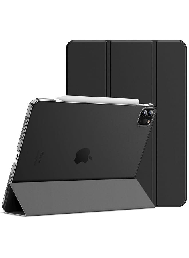جي تيك حافظة لجهاز Ipad Pro مقاس 11 بوصة 2022 2021 2020 2018 متوافقة مع غطاء القلم الرصاص والنوم التلقائي باللون الأسود - Image 1