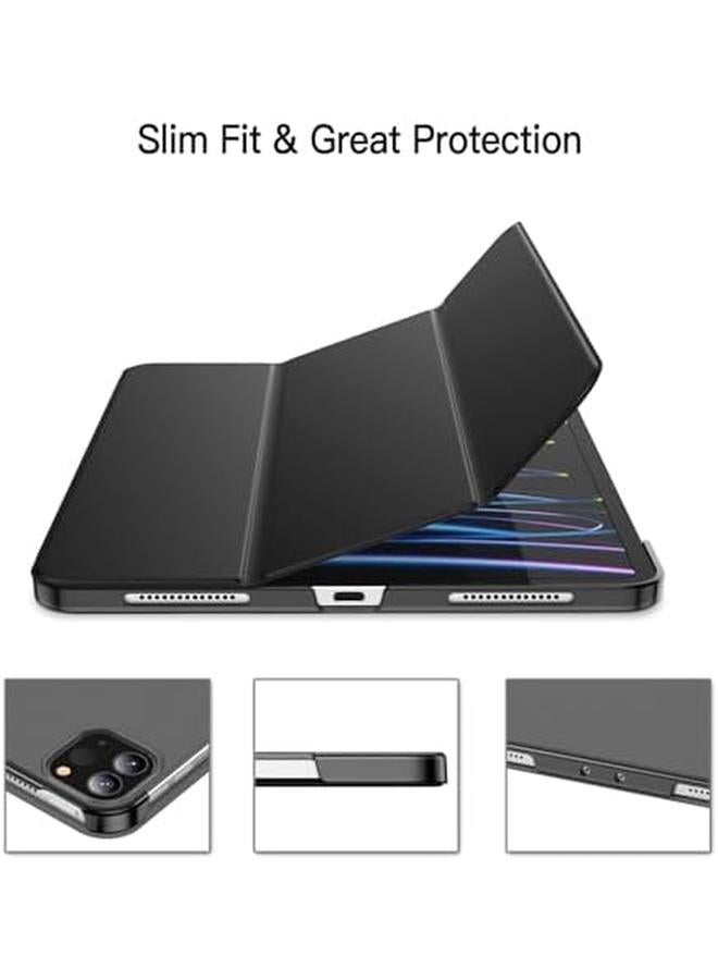 جي تيك حافظة لجهاز Ipad Pro مقاس 11 بوصة 2022 2021 2020 2018 متوافقة مع غطاء القلم الرصاص والنوم التلقائي باللون الأسود - Image 2