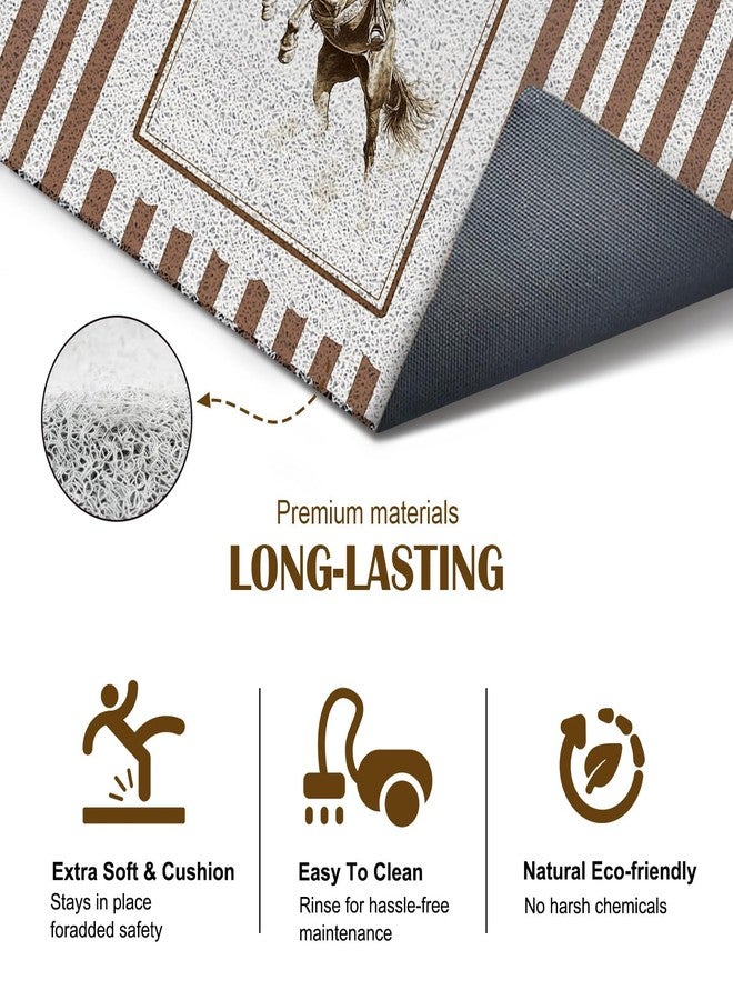 KBRCT Vintage Western Door Mat Outdoor Indoor Entrance Entryway, Rustic Brown Striped Cowboy Doormat Inside Outside, Southwestern Farmhouse Welcome Mats for Front Door, 17x30 Inch - Image 3