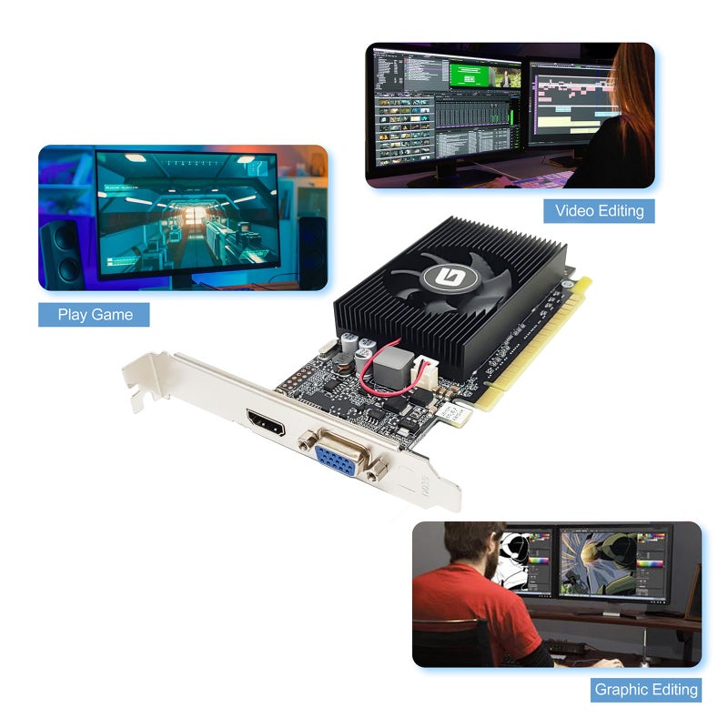 Glorto GeForce GT 610 2G DDR3 Low Profile Graphics Card, PCI Express 1.1 x16, HDMI/VGA, Entry Level GPU for PC, SFF and HTPC, Compatible with Win11 - Image 5