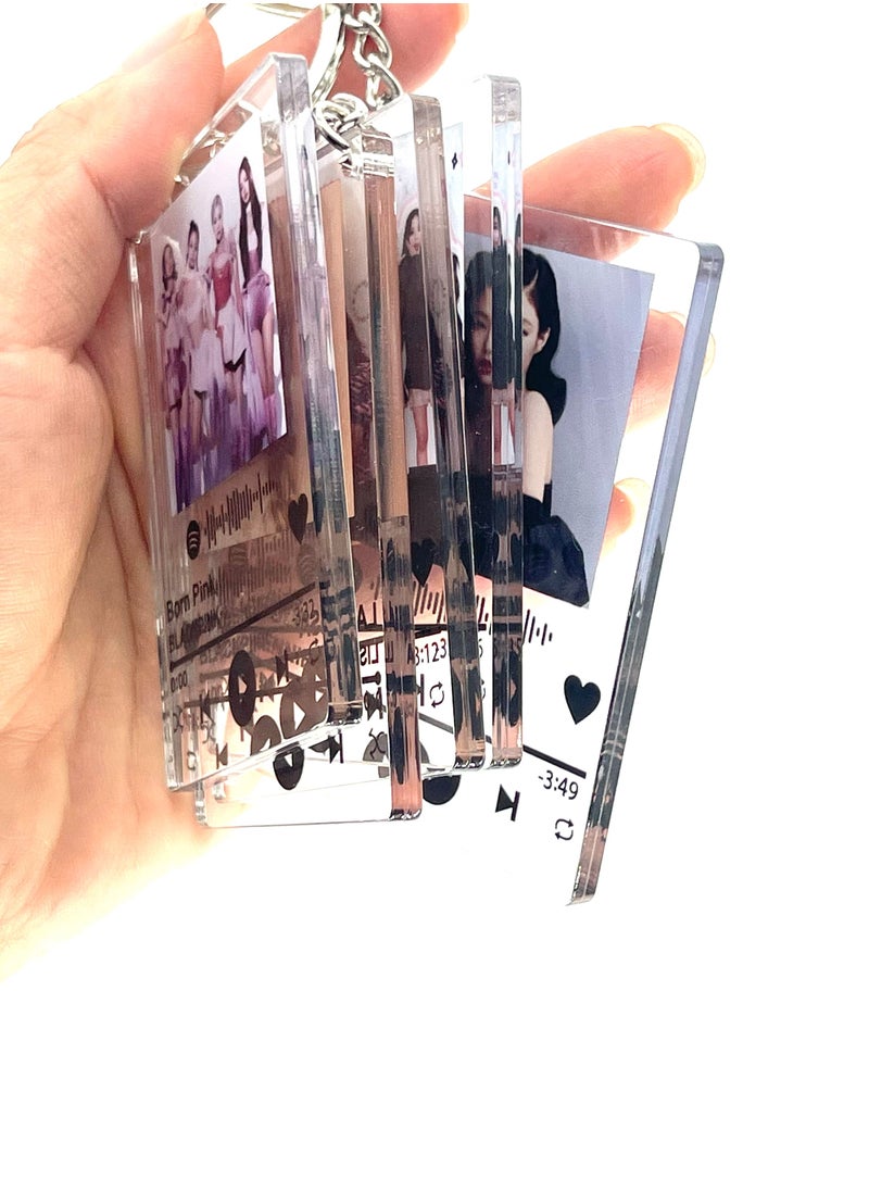 Generic - Blackpink Acrylic Keychain Lyrics Key Ring With Chain - Image 1