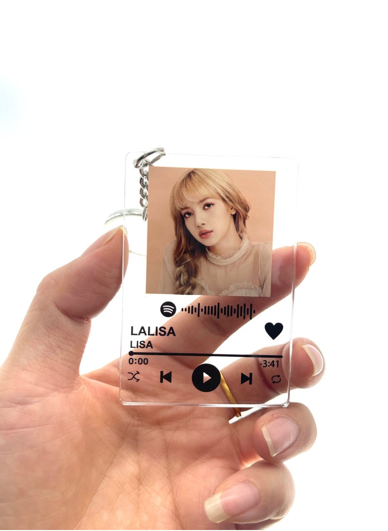 Generic - Blackpink Acrylic Keychain Lyrics Key Ring With Chain - Image 1